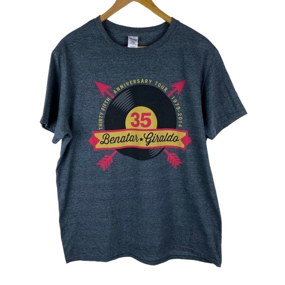 Gildan Pat Benatar 35th Anniversary Concert Tour Band T-Shirt Tee 2014 Sz L Gray - Picture 2 of 6